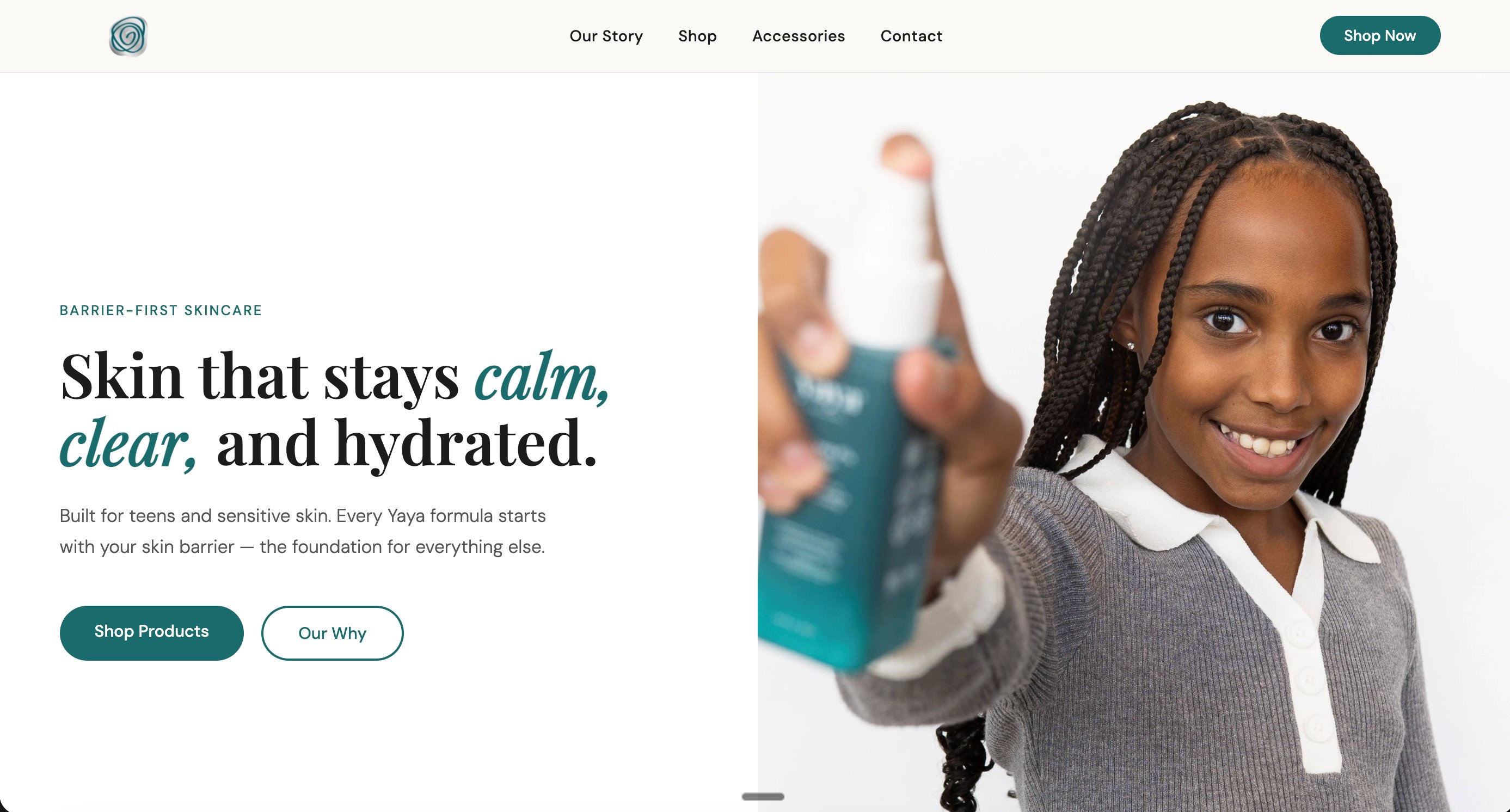 Yaya Skincare website